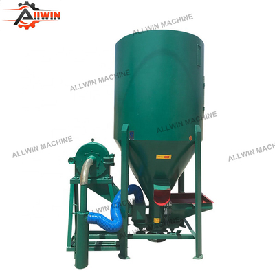 Easy Operation 500-2000kg/h Mixer Feed Hammer Mill Grinding And Wheat Core Soybean Vertical Mill Mixer High Efficiency